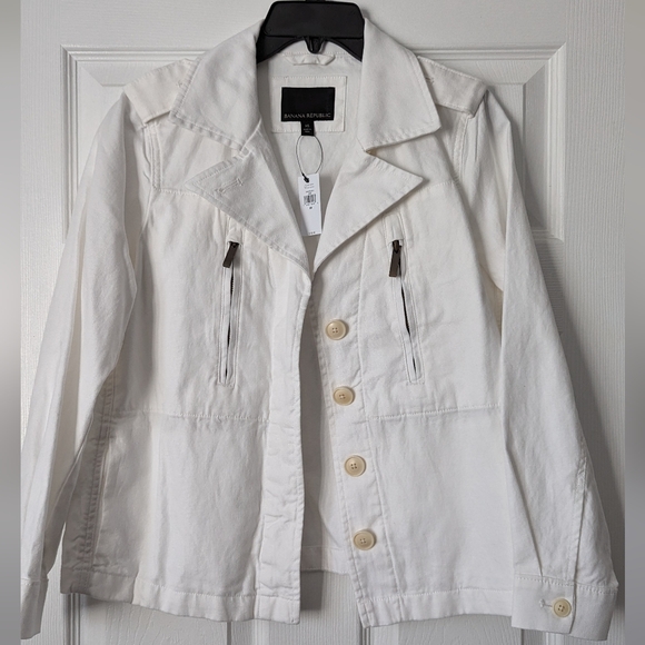 NWT Banana Republic White Utility Jacket Size XS - Picture 1 of 3